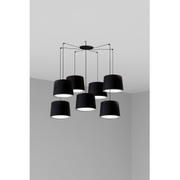 Lámpara colgante Faro Conga Negro P. E27 Ø500*350*Ø450 Negra 7L