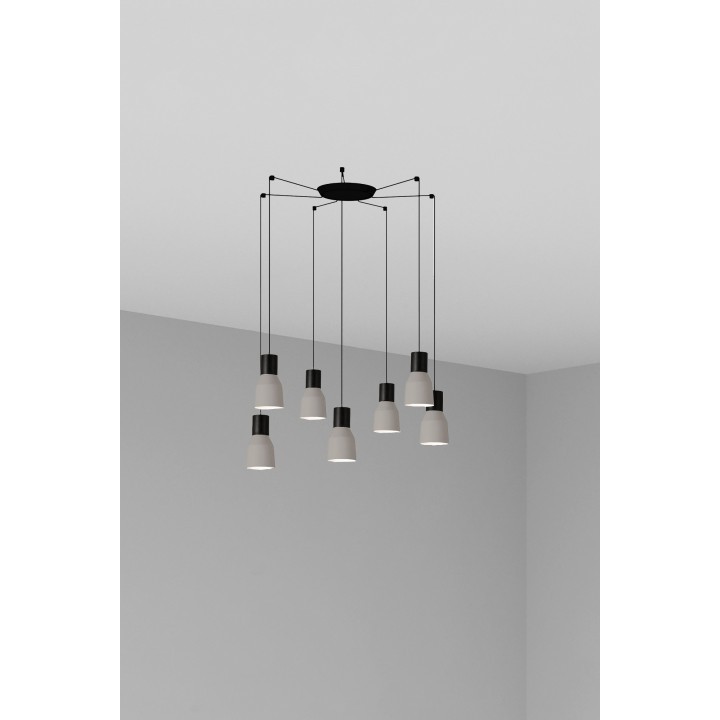 Lámpara colgante Faro Kombo Gris Ø120 1X E27 7L