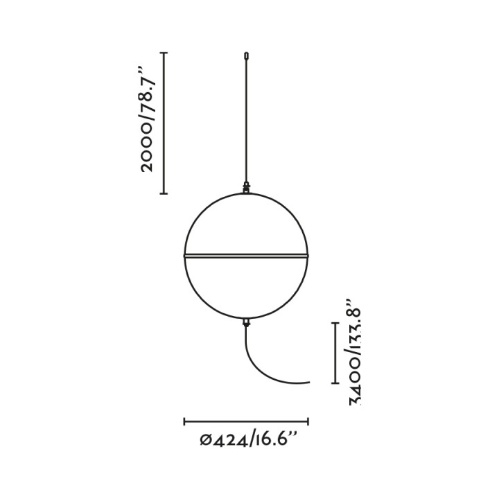 Faro DOME S Colgante negra con interruptor - Faro 29918