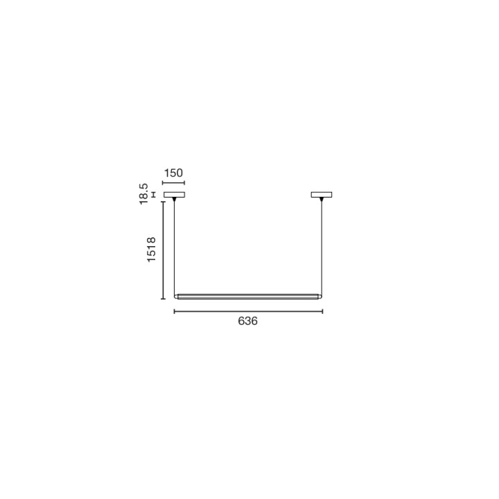 Faro NESO SLIM LUMINA 600 1L Colgante horizontal negro 12W 2700K - Faro 64612241