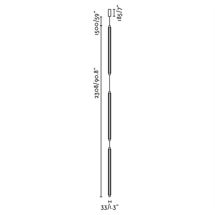 Faro LUMINA 600 3L Colgante negro 36W 2700K - Faro 64642-211