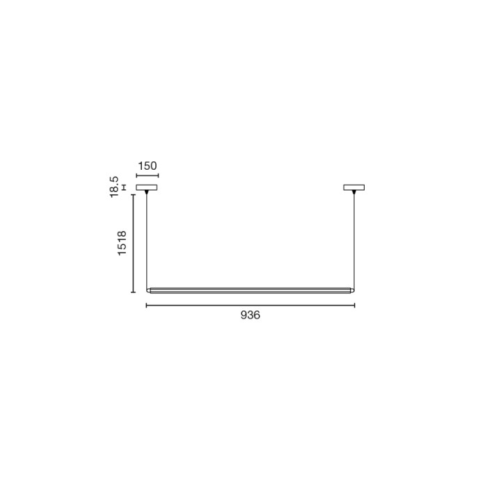 Faro NESO SLIM LUMINA 900 1L Colgante horizontal negro 12W 2700K DALI - Faro 64672241D