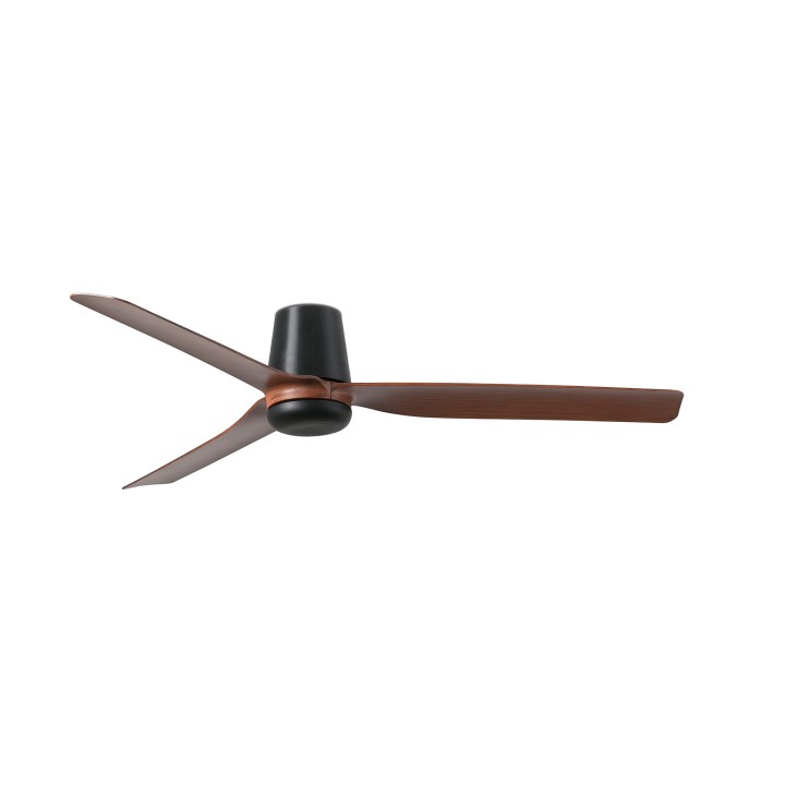 Faro PUNT TUB M Ventilador de techo negro/madera oscura DC