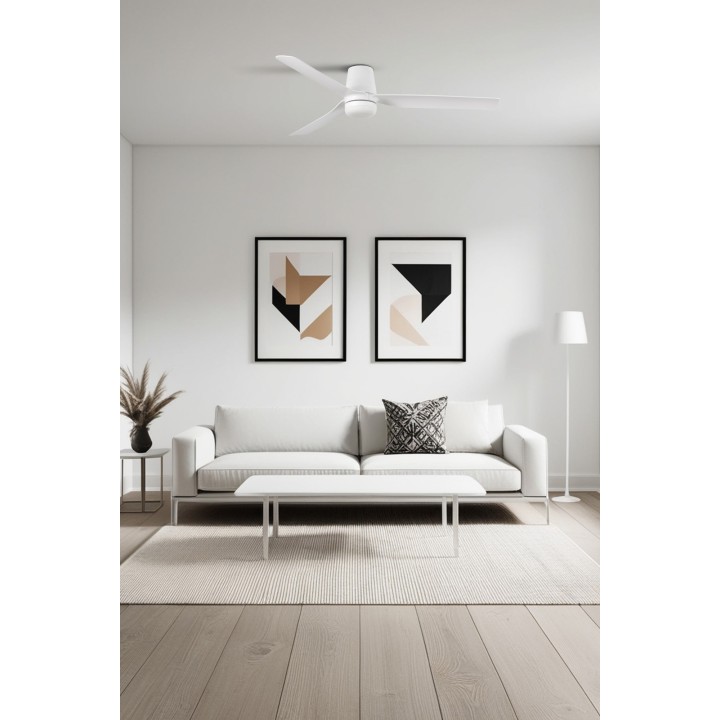 Faro PUNT TUB M LED Ventilador de techo blanco DC