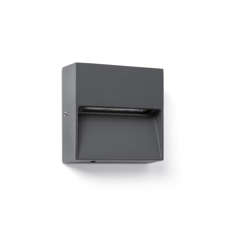 Faro DUNE SQ Aplique cuadrado gris oscuro de 3W 4CCT para Exterior - Faro 71963