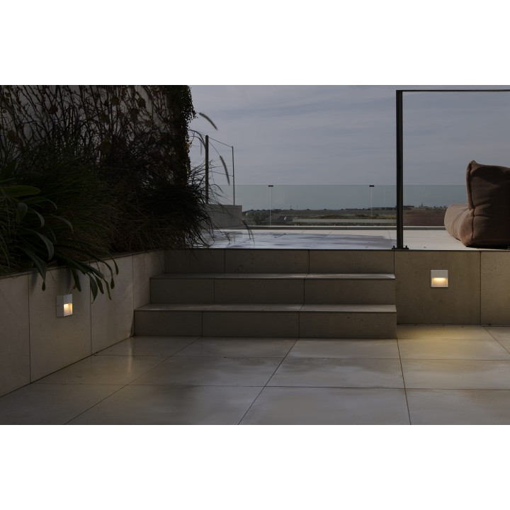 Faro DUNE SQ Aplique cuadrado blanco mate de 3W 4CCT para Exterior - Faro 71964