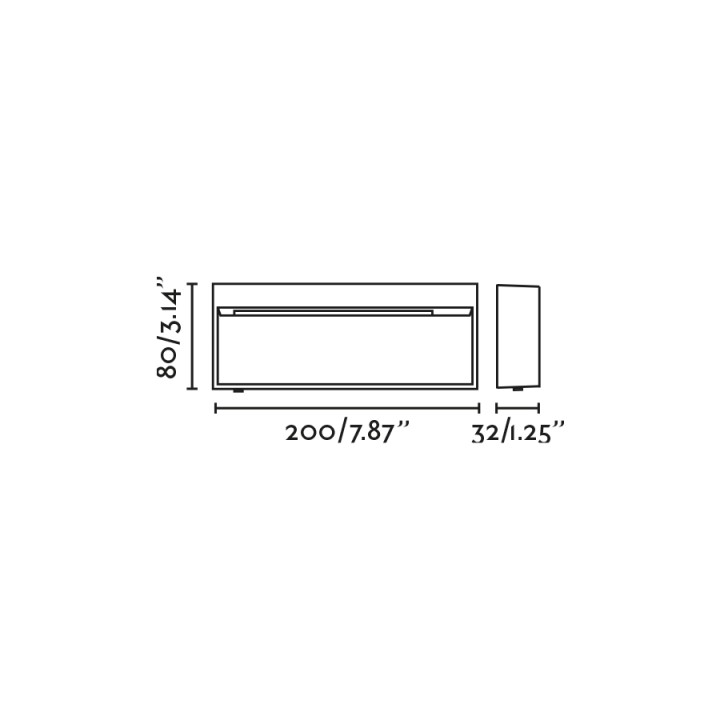 Faro DUNE R Aplique rectangular gris oscuro de 6W 4CCT para Exterior - Faro 71966