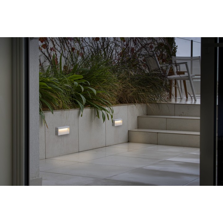 Faro DUNE R Aplique rectangular blanco mate de 6W 4CCT para Exterior - Faro 71967