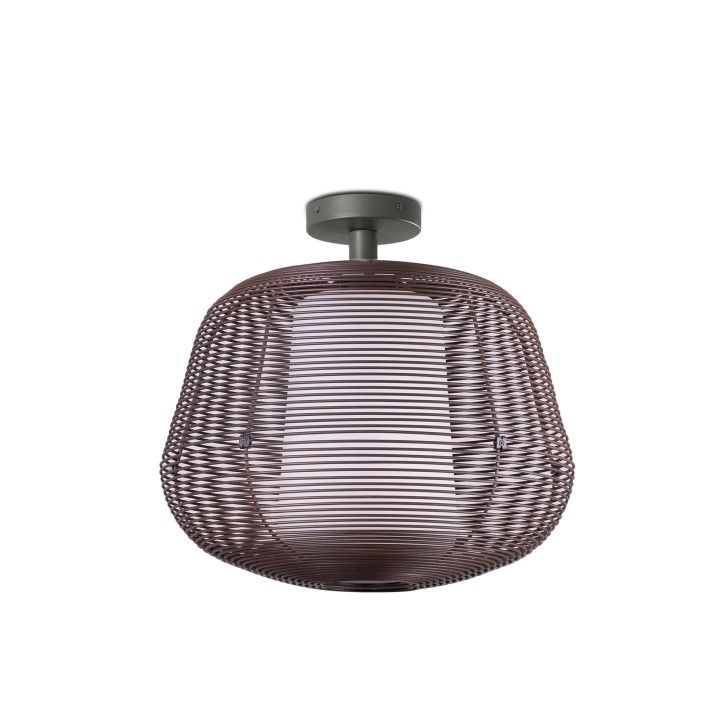 Faro NARA S Colgante fija marrón óxido 1xE27 para Exterior - Faro 72109-157