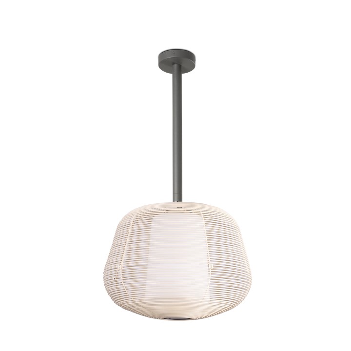 Faro NARA M Colgante fija beige 1xE27 para Exterior - Faro 72110-155