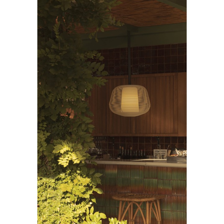 Faro NARA M Colgante fija beige 1xE27 para Exterior - Faro 72110-155