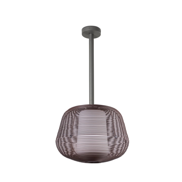 Faro NARA M Colgante fija marrón óxido 1xE27 para Exterior - Faro 72110-157
