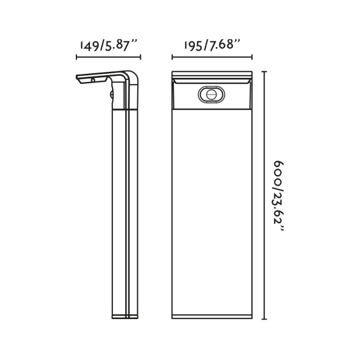 Faro LUMA M Baliza gris oscuro para Exterior - Faro 74458