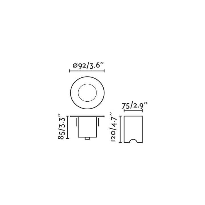 Faro GRUND Lámpara Empotrable aluminio 1xGU10 para Exterior - Faro 70870