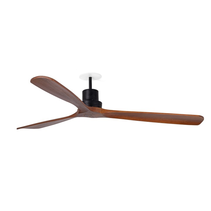 Faro LANTAU RECESSED L Ventilador de techo negro/nogal - Faro 33516DCR