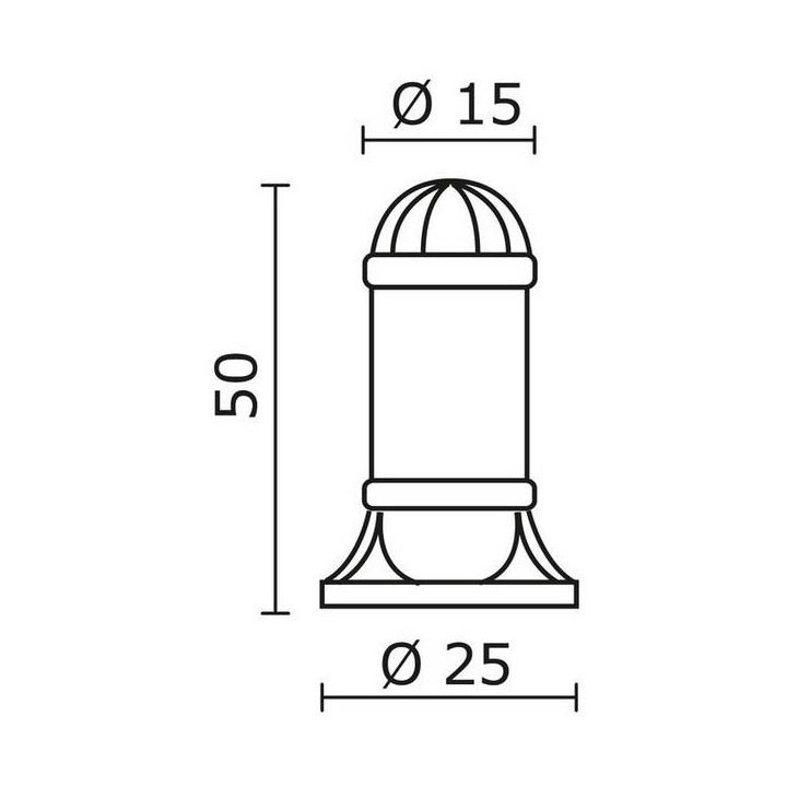 Baliza para Exterior SAURO IP55 GX53 7W 50cm Negro