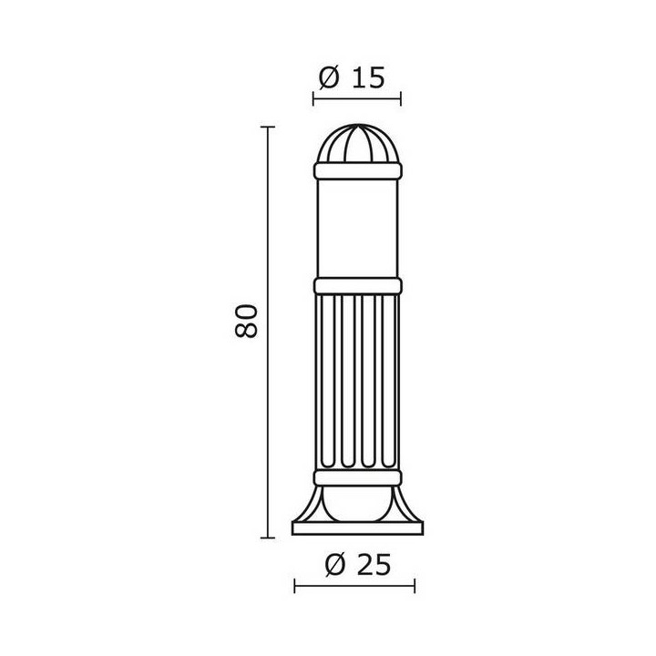 Baliza para Exterior SAURO IP55 E27 100W 80cm Negro