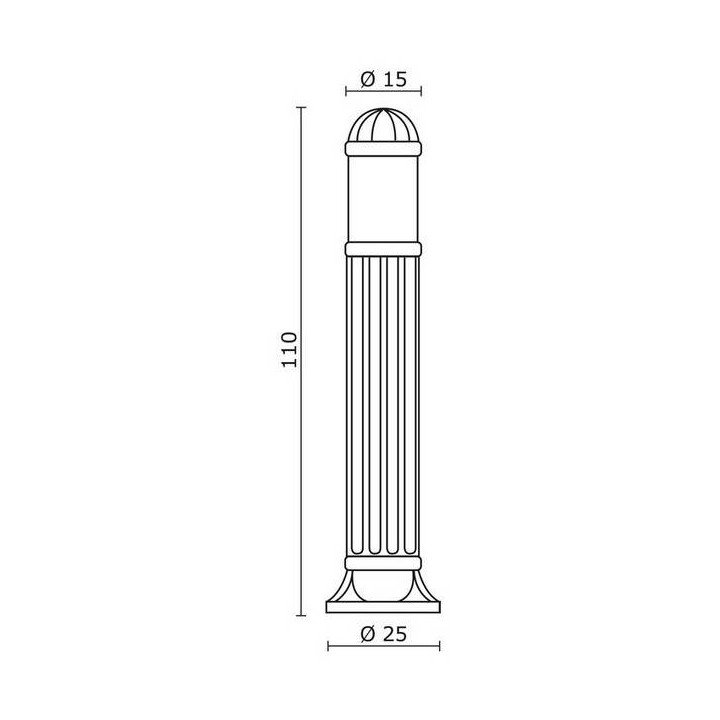 Baliza para Exterior SAURO IP55 GX53 7W 110cm Negro