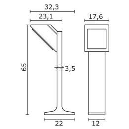 Baliza para Exterior SELECTA IP54 19W 1850lm 3K Antracita