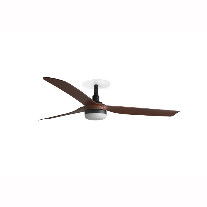 Faro PUNT RECESSED M Ventilador de techo negro/nogal 20W SWT - Faro 33817R1S