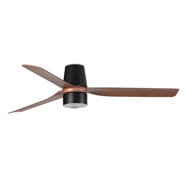 Faro PUNT TUB TEK M Ventilador de techo negro/nogal 2700K - Faro 338313W