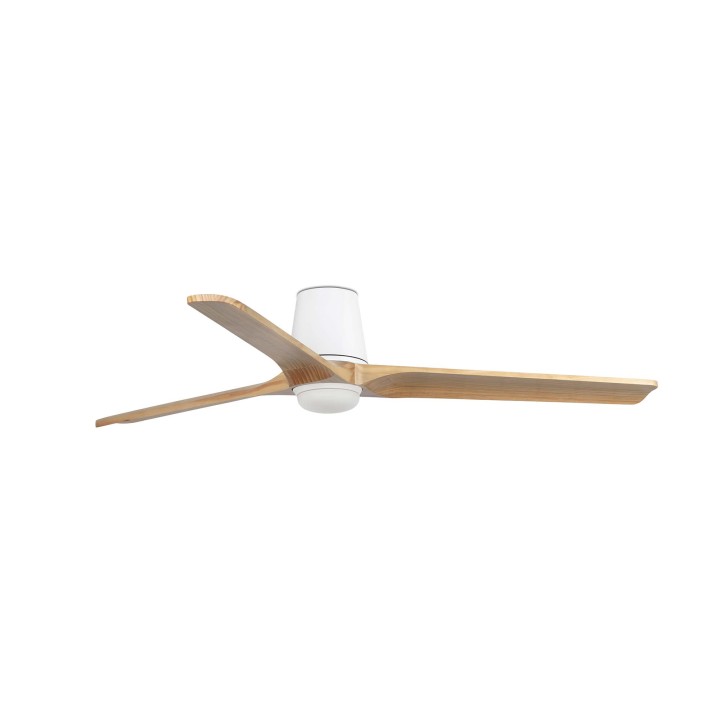 Faro HEYWOOD TUB LED L Ventilador de techo blanco/pino 10W SWT - Faro 338381S