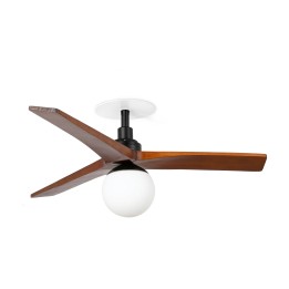 Faro KLIM RECESSED S Ventilador de techo negro/nogal E27 - Faro 34278R1B