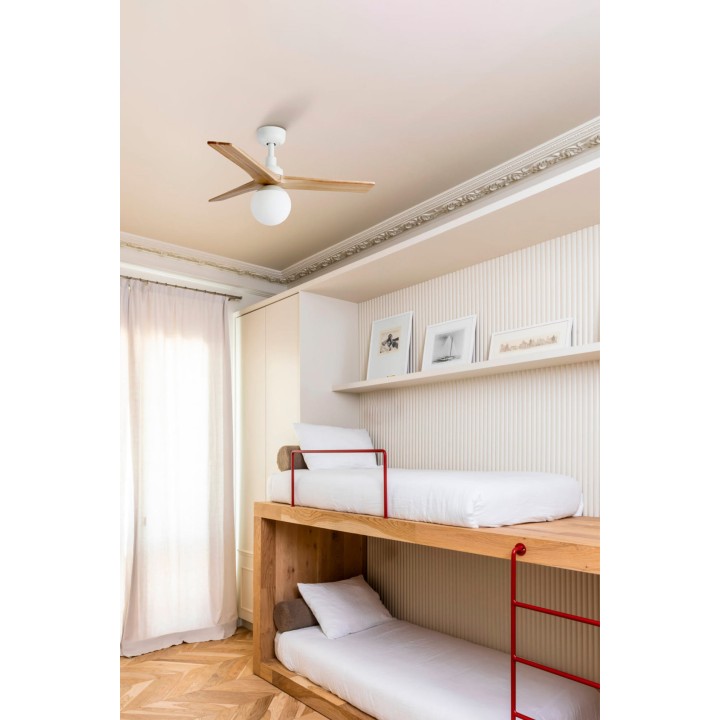 Faro KLIM S Ventilador de techo blanco/pìno E27 FSC - Faro 342811B