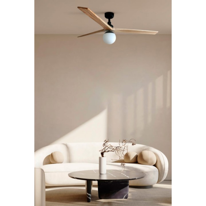 Faro KLIM L Ventilador de techo negro/pino E27 FSC - Faro 342821B
