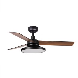 Faro RUDDER TAK 4 S Ventilador de techo negro/nogal 3000K - Faro 342962N