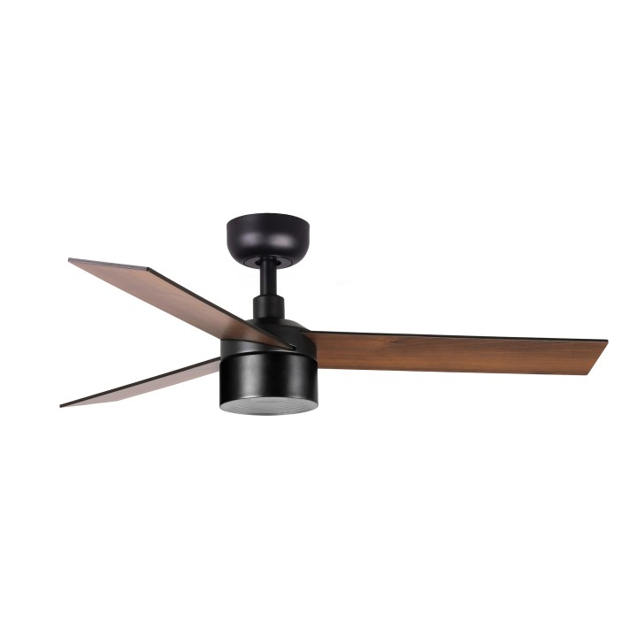 Faro RUDDER TEK 3 S Ventilador de techo negro/nogal 4000K - Faro 342963C