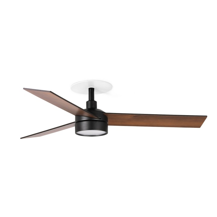 Faro RUDDER RECESSED 3 S Ventilador de techo negro/nogal 20W SWT - Faro 34296R1S