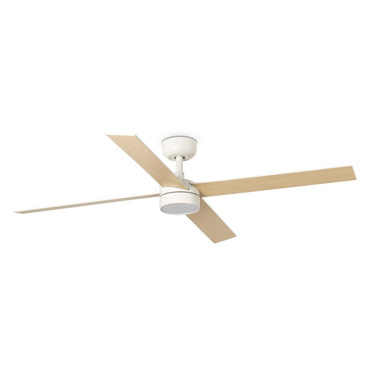 Faro RUDDER 4 L Ventilador de techo blanco/fresno 20W SWT - Faro 343551S