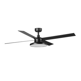 Faro RUDDER TAK 4 L Ventilador de techo negro/nogal 3000K - Faro 343562N