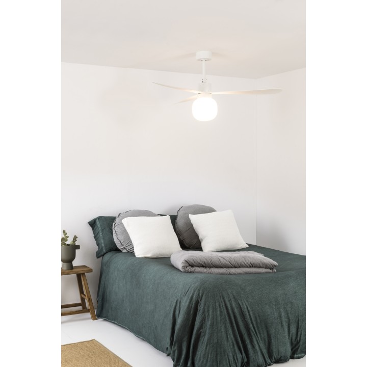 Faro AMELIA BALL L Ventilador de techo blanco/blancas Wall Control 2700K - Faro 33760WT2W