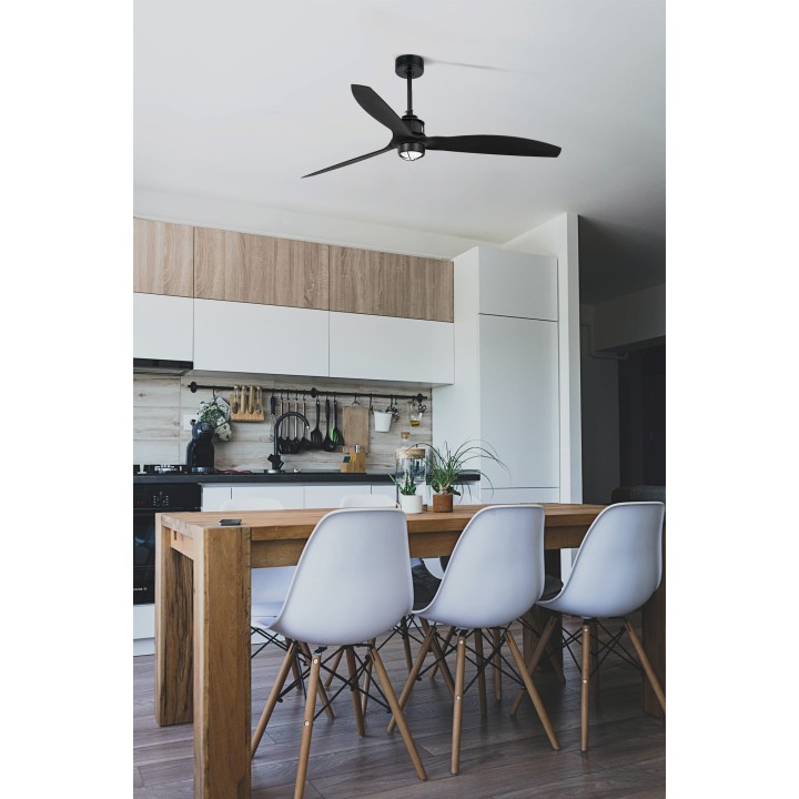 Faro JUST FAN M Ventilador de techo negro mate 3000K - Faro 321001N