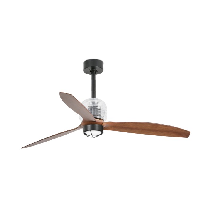 Faro DECO FAN M Ventilador de techo negro/nogal 3000K - Faro 33395D1N