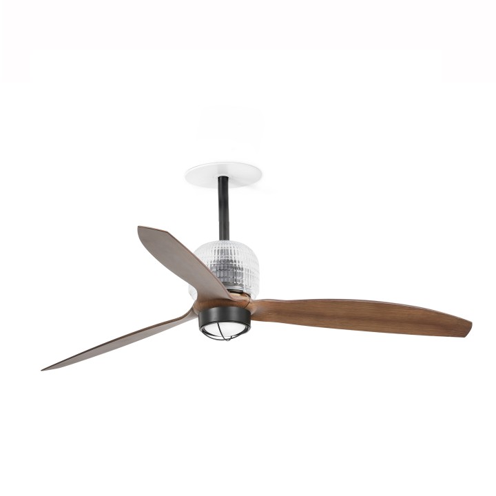 Faro DECO FAN RECESSED M Ventilador de techo negro/nogal 3000K - Faro 33395DR1N