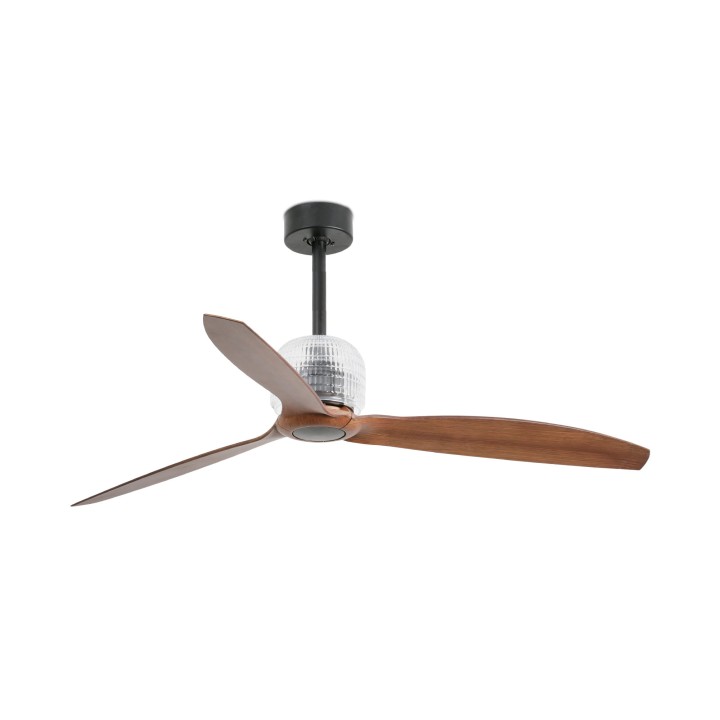 Faro DECO FAN M Ventilador de techo negro/nogal TUYA - Faro 33395DWT