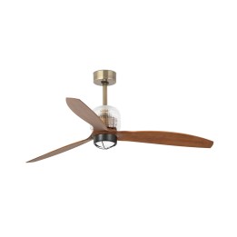 Faro DECO FAN M Ventilador de techo oro viejo/nogal 3000K - Faro 33398D1N