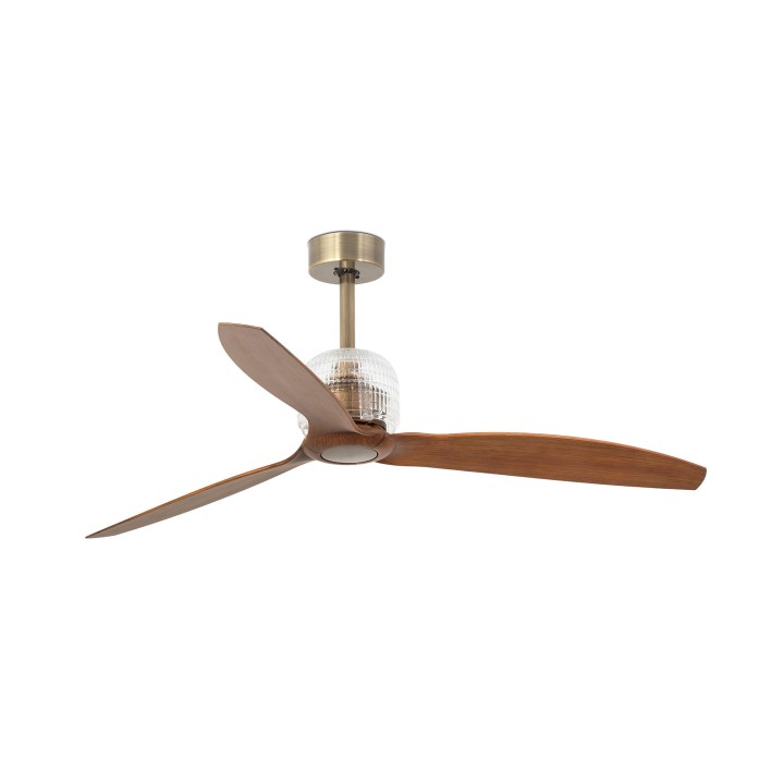 Faro DECO FAN M Ventilador de techo oro viejo/nogal TUYA - Faro 33398DWT