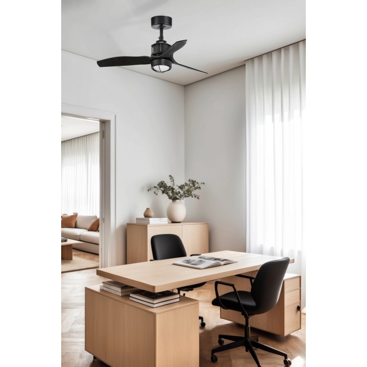 Faro JUST FAN S Ventilador de techo negro/nogal 3000K - Faro 334241N