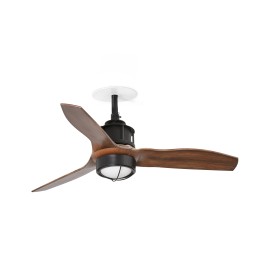 Faro JUST FAN S RECESSED Ventilador de techo negro/nogal 3000K - Faro 33425R1N