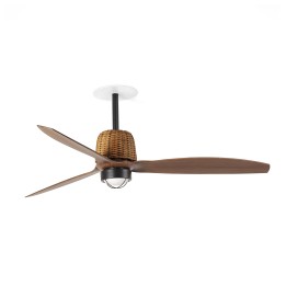 Faro WEAVER RECESSED M Ventilador de techo negro/nogal 3000K - Faro 33435R1N