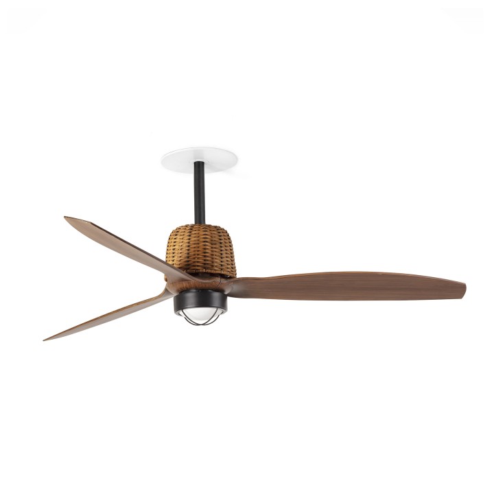 Faro WEAVER RECESSED M Ventilador de techo negro/nogal 3000K - Faro 33435R1N