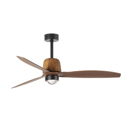 Faro WEAVER M LED Ventilador de techo negro/nogal TUYA - Faro 33435WT1N