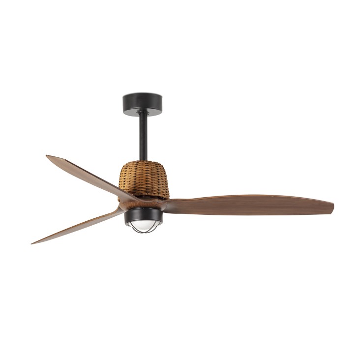Faro WEAVER M LED Ventilador de techo negro/nogal TUYA - Faro 33435WT1N