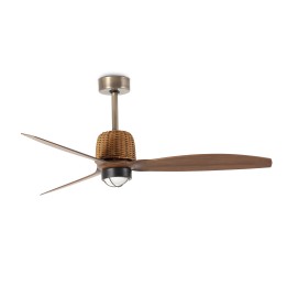 Faro WEAVER M LED Ventilador de techo oro viejo/nogal TUYA - Faro 33436WT1N