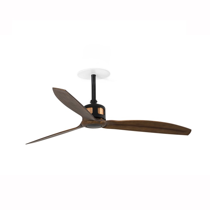 Faro COPPER FAN RECESSED M Ventilador de techo negro/nogal Wall Control 2700K SWT TUYA 110V 1-10V - Faro 33451R