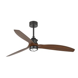 Faro JUST FAN M Ventilador de techo negro/nogal 3000K TUYA - Faro 33395WT1N
